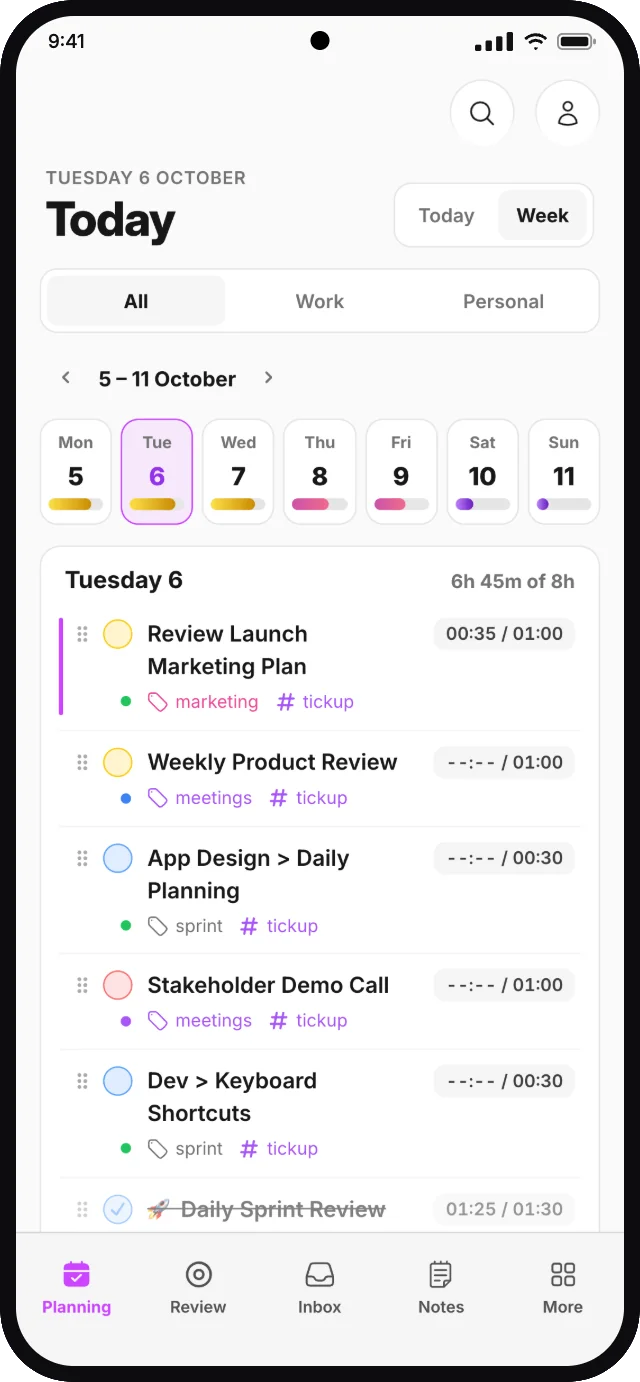 Week view on Android