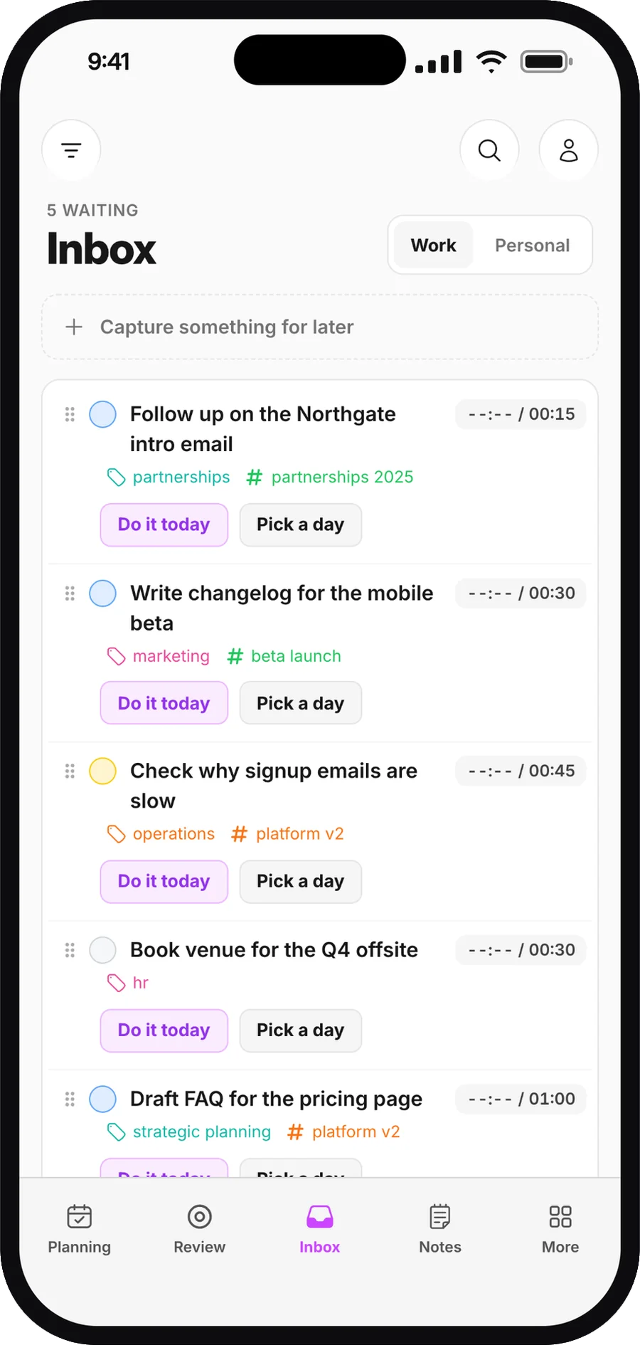 Inbox on iPhone